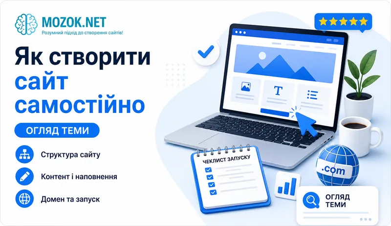Як створити сайт самостійно у 2026 році: покрокова інструкція