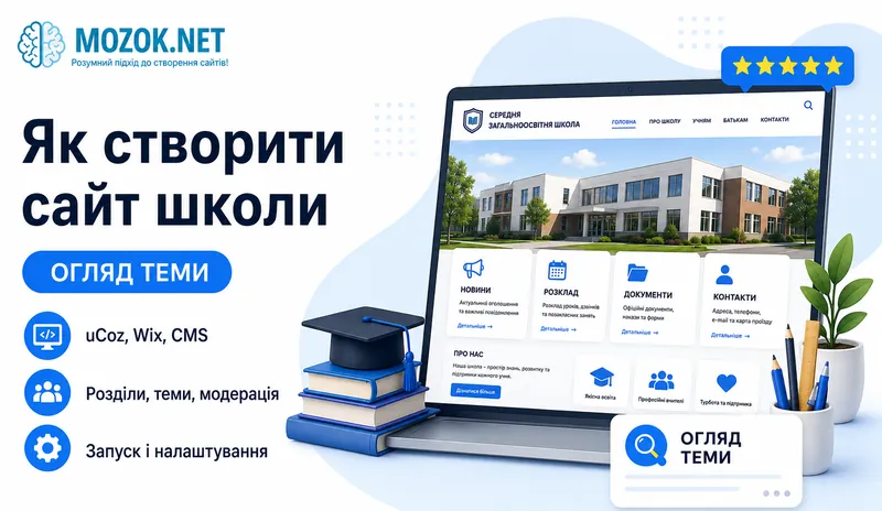 Як створити сайт школи безкоштовно у 2026 році: покроково на uCoz