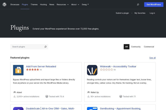 Каталог плагінів на WordPress.org