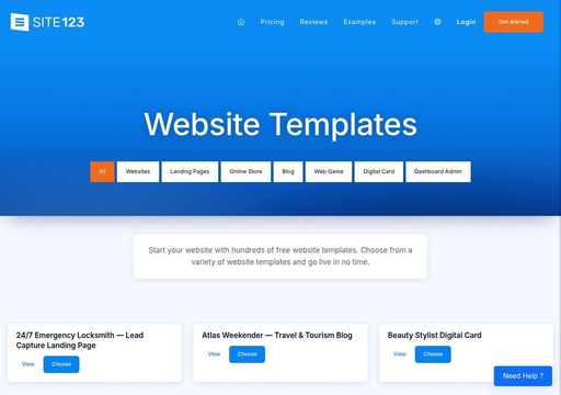 Каталог шаблонів SITE123 за категоріями